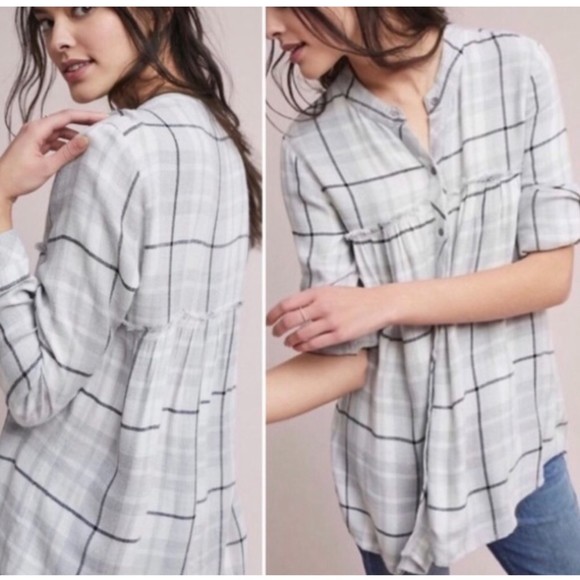 CLOTH AND STONE Stone Frayed Button Up Flannel Shirt - Picture 1 of 5
